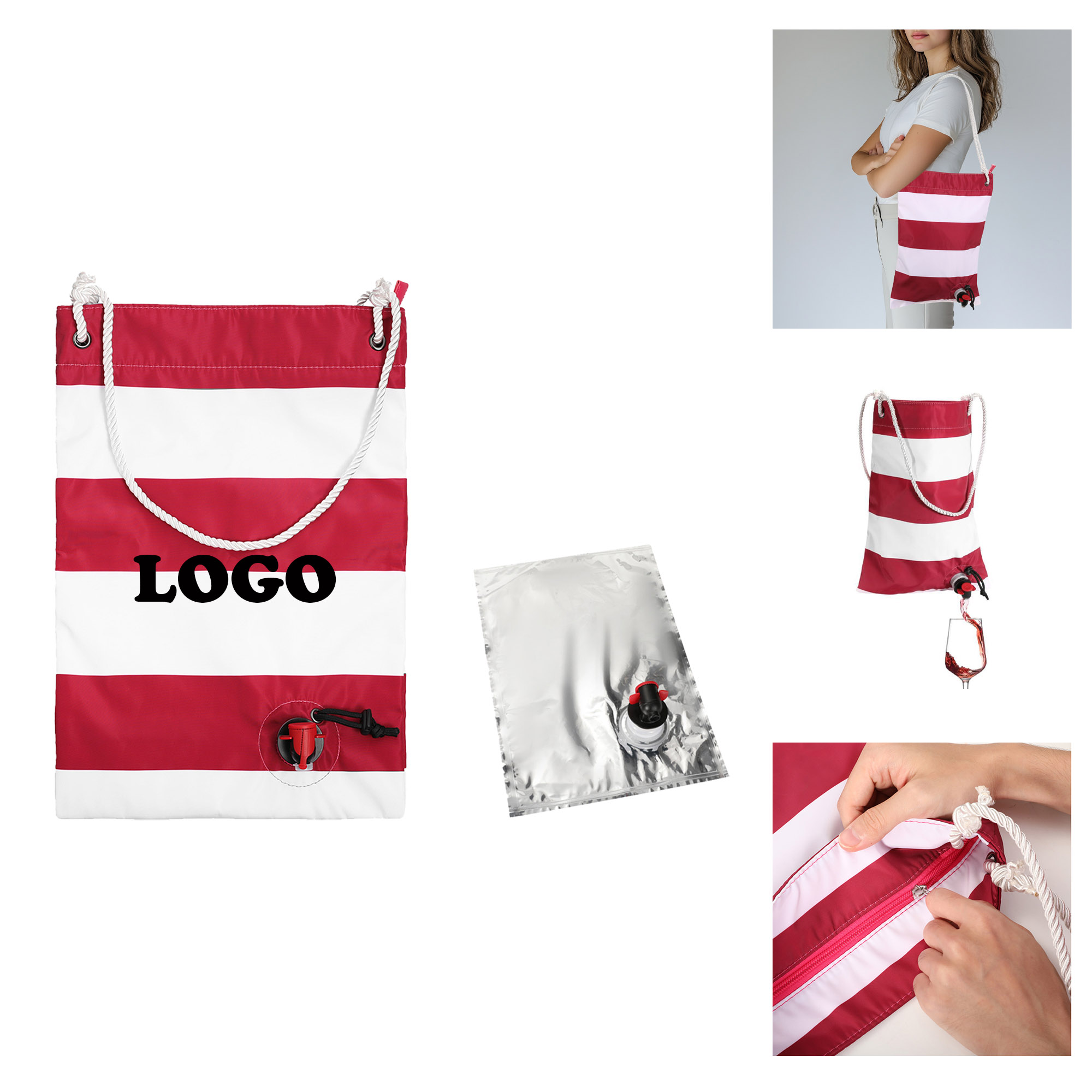 MOQ 10 pcs Custom Wine Tote 1
