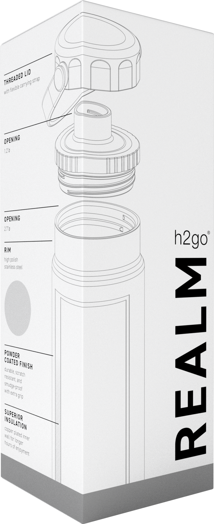 25 oz h2go realm, custom water bottle with logo imprint 12