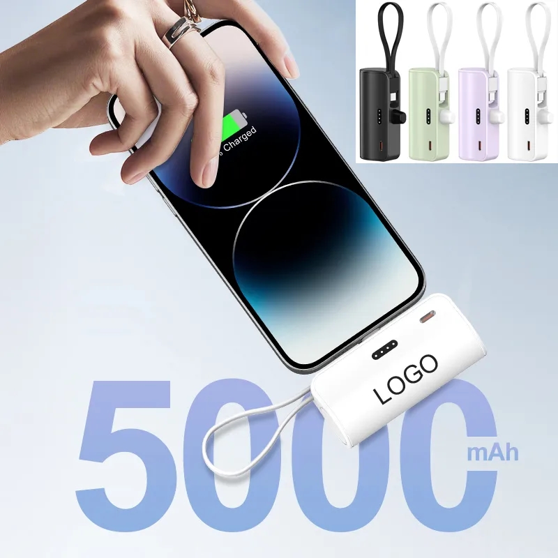 5000mAh Power Bank with Built-in Type-C Cable 4