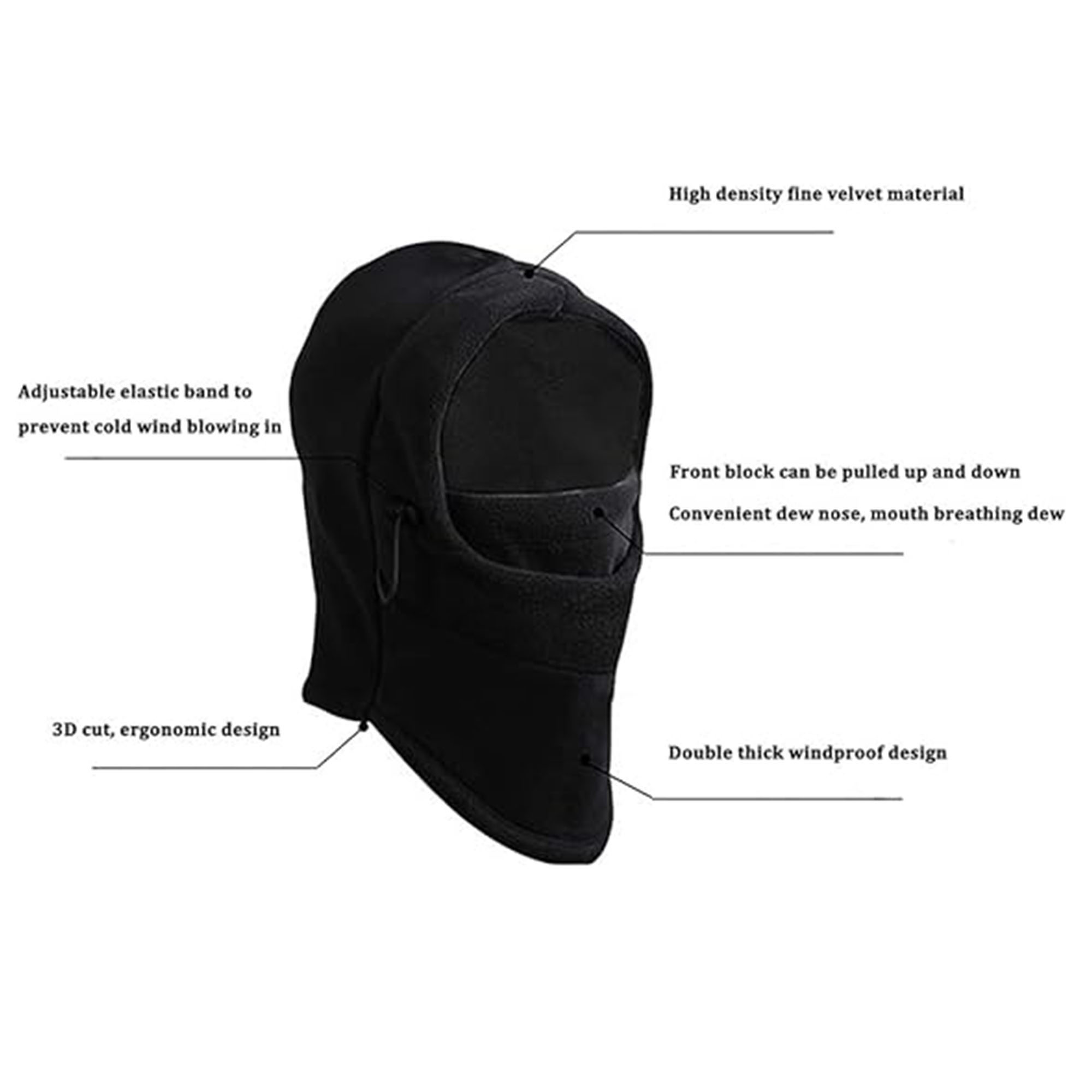 Winter Windproof Ski Mask, Fleece Insulated & Adjustable Fit 6