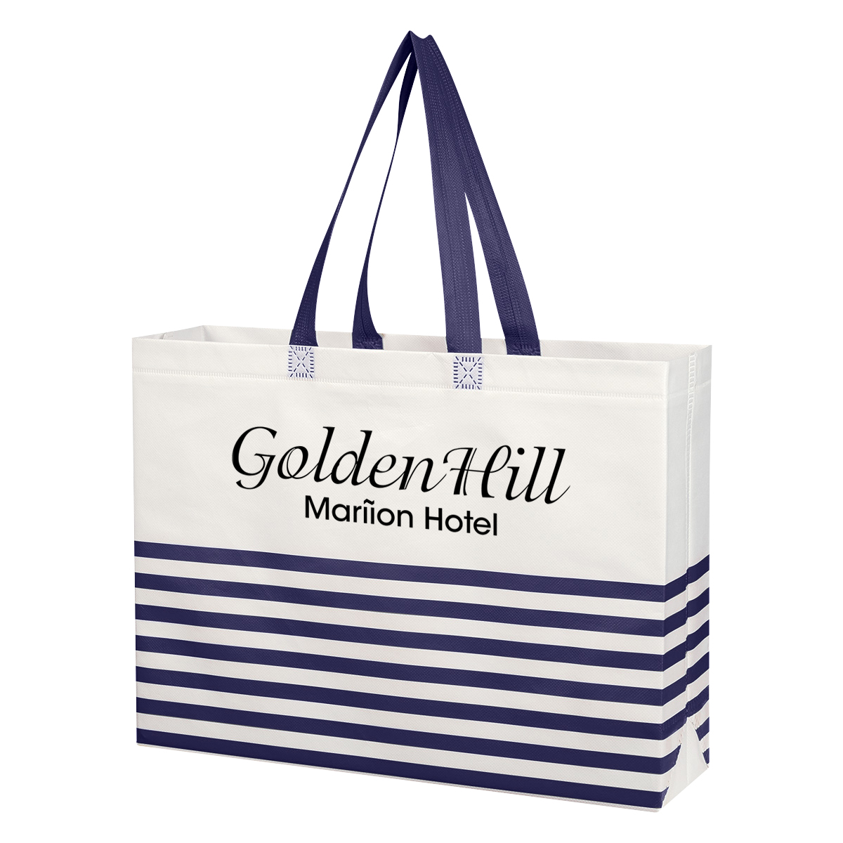 Non-Woven Horizontal Stripe Tote Bag 15