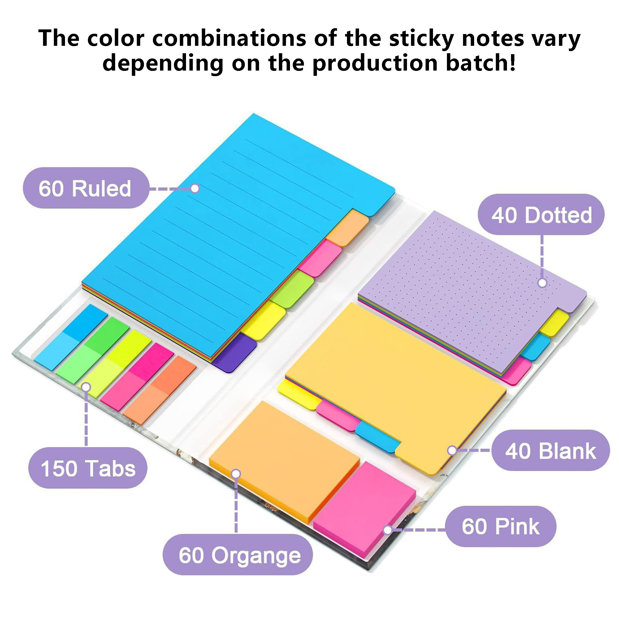 Assorted Color Sticky Notes Combo MOQ50pcs 1