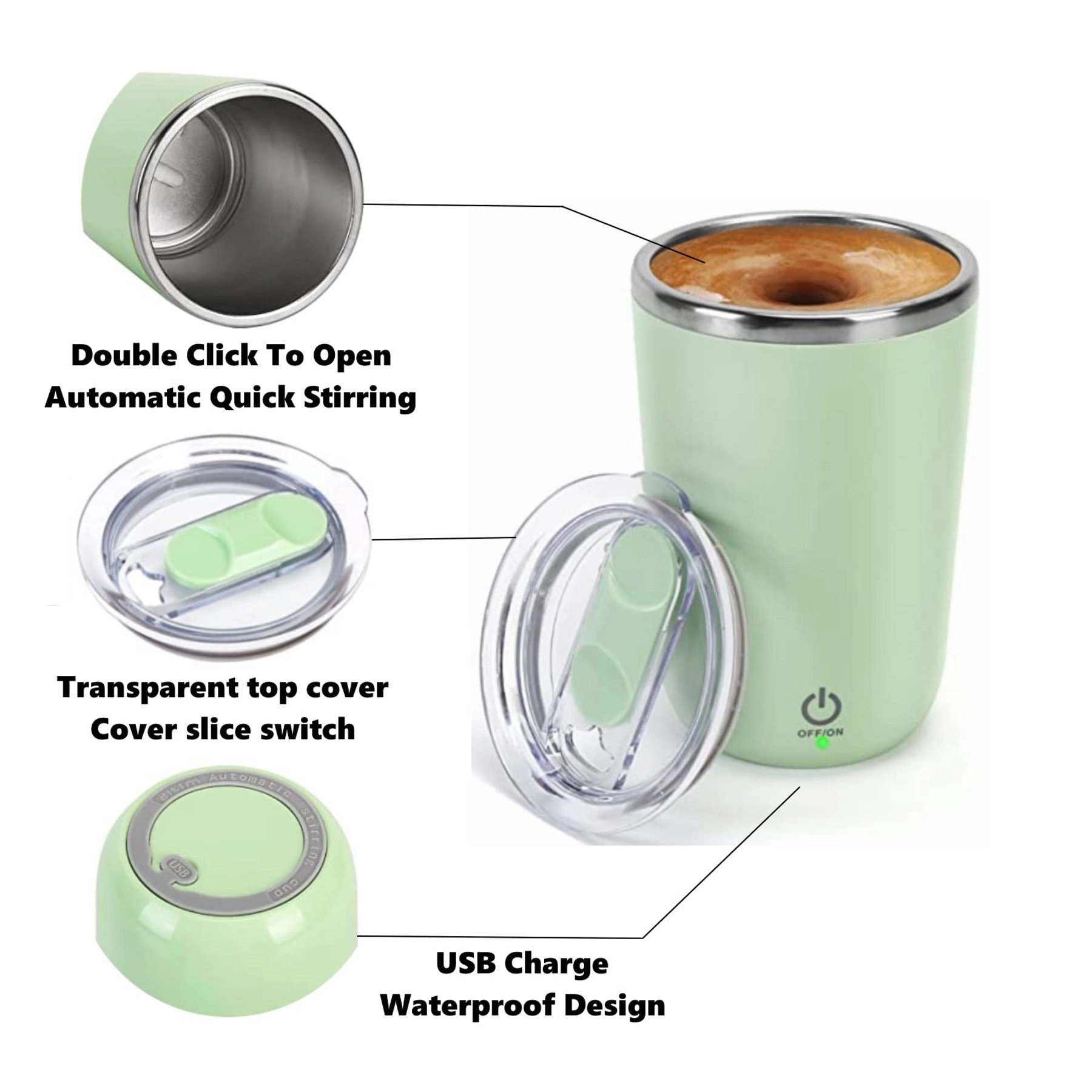 USB Rechargeable Magnetic Self-Stirring Mug 2