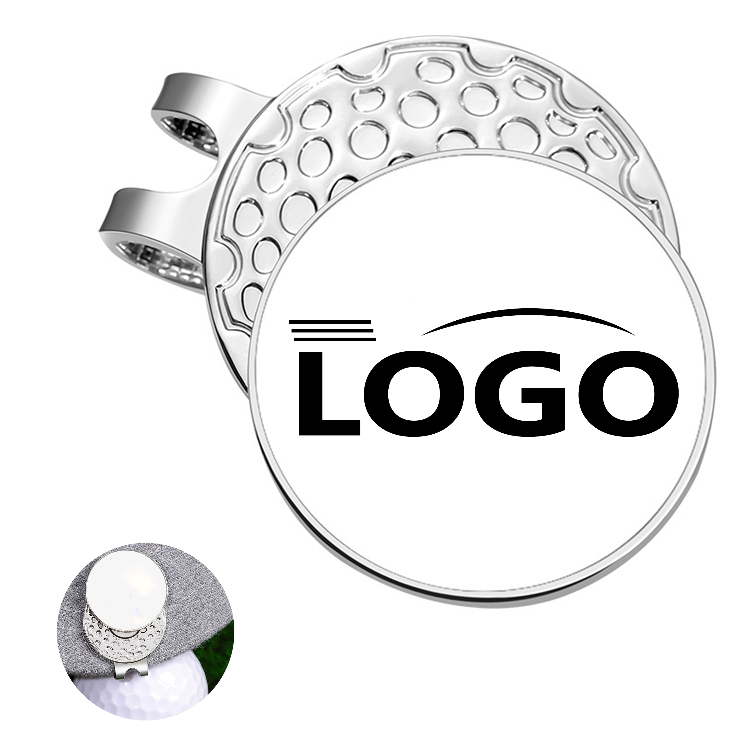 Stainless Steel Golf Hat Clip with Ball Marker 2