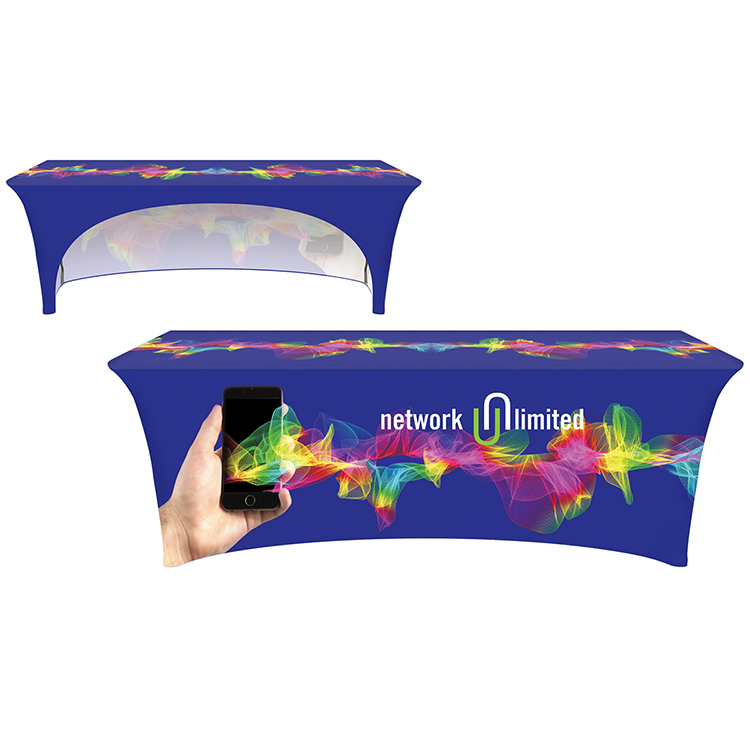 8' Customized Open Back Stretch Style Table Cover 9