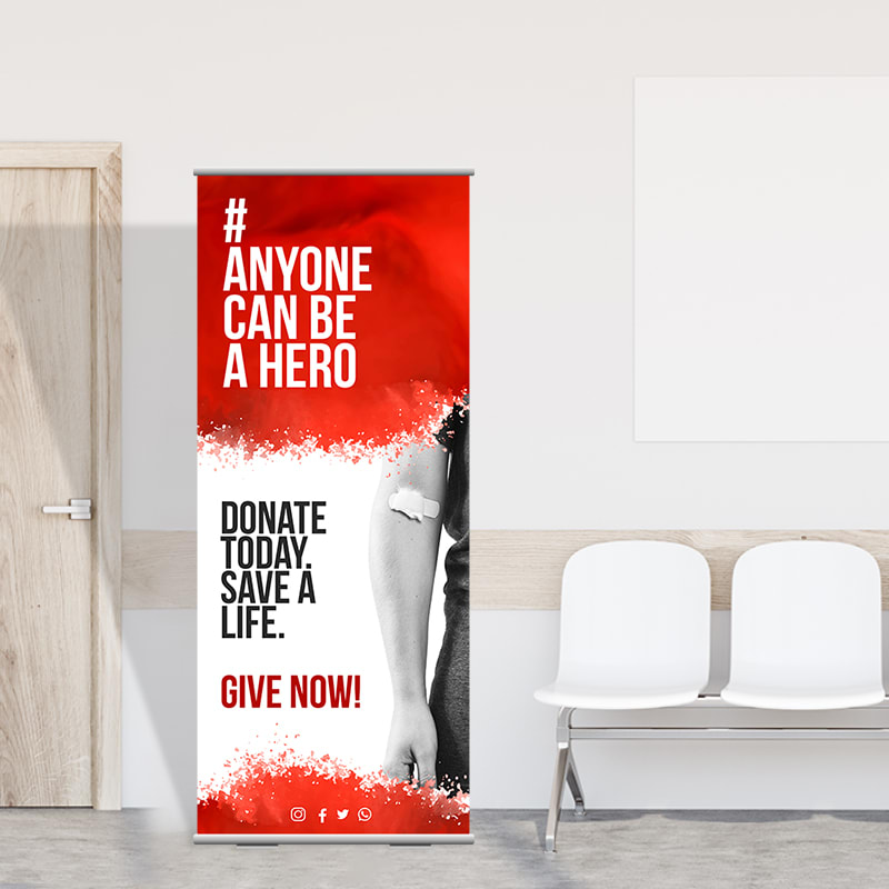 33 X 80 Inch Full Color Roll Up Retractable Banner Stands 12