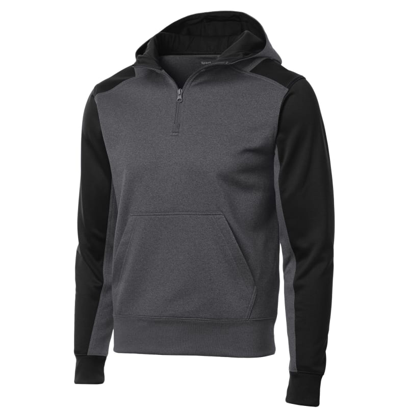 Sport-Tek Tech Fleece Colorblock 1/4-Zip Hooded Sweatshirt. 21
