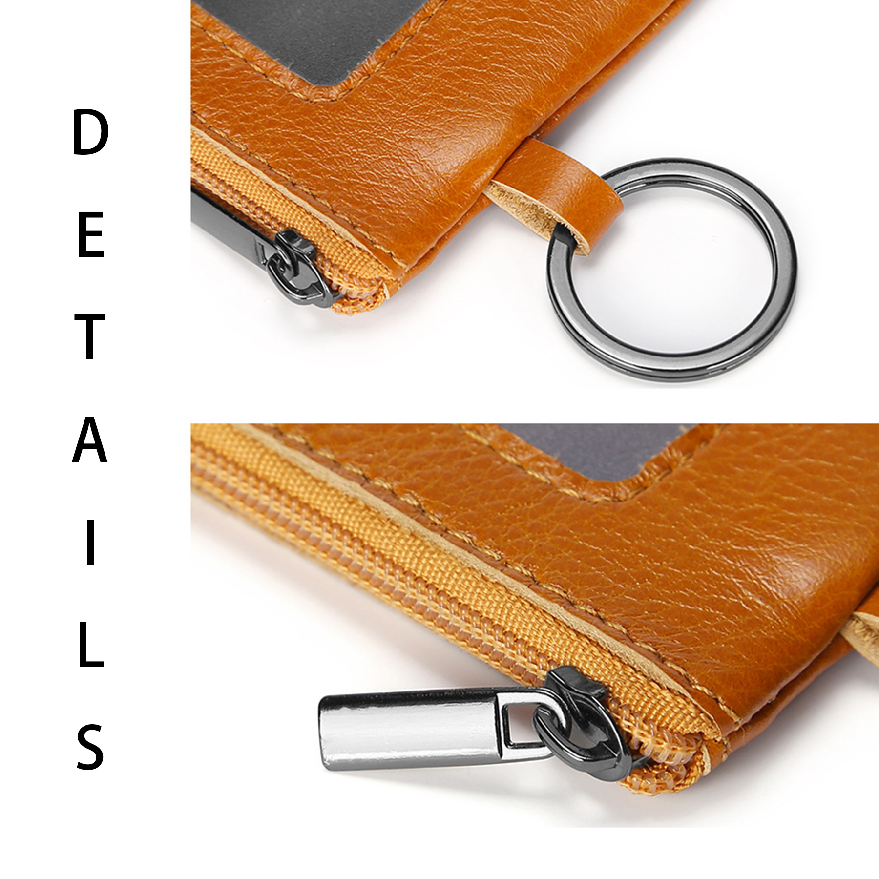 Genuine Leather Vintage multi-functional zippered coin purse 2