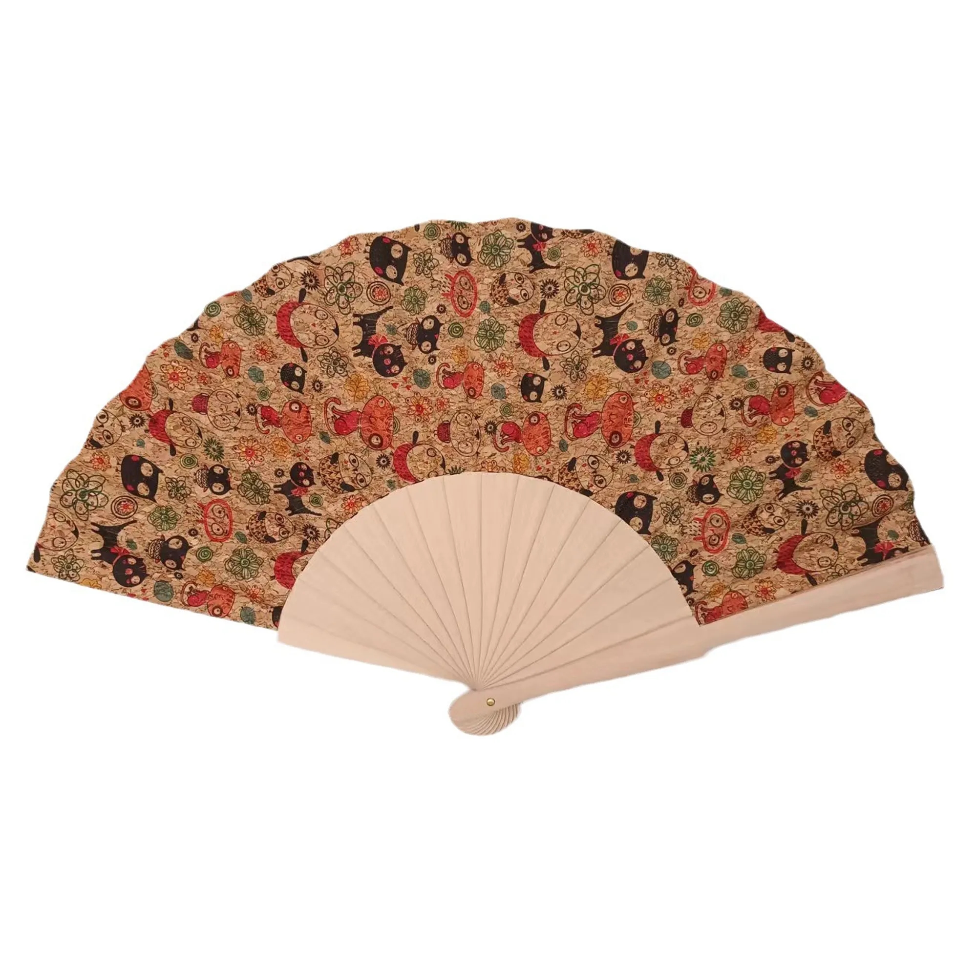 Wooden Cork Folding Handheld Fan 6