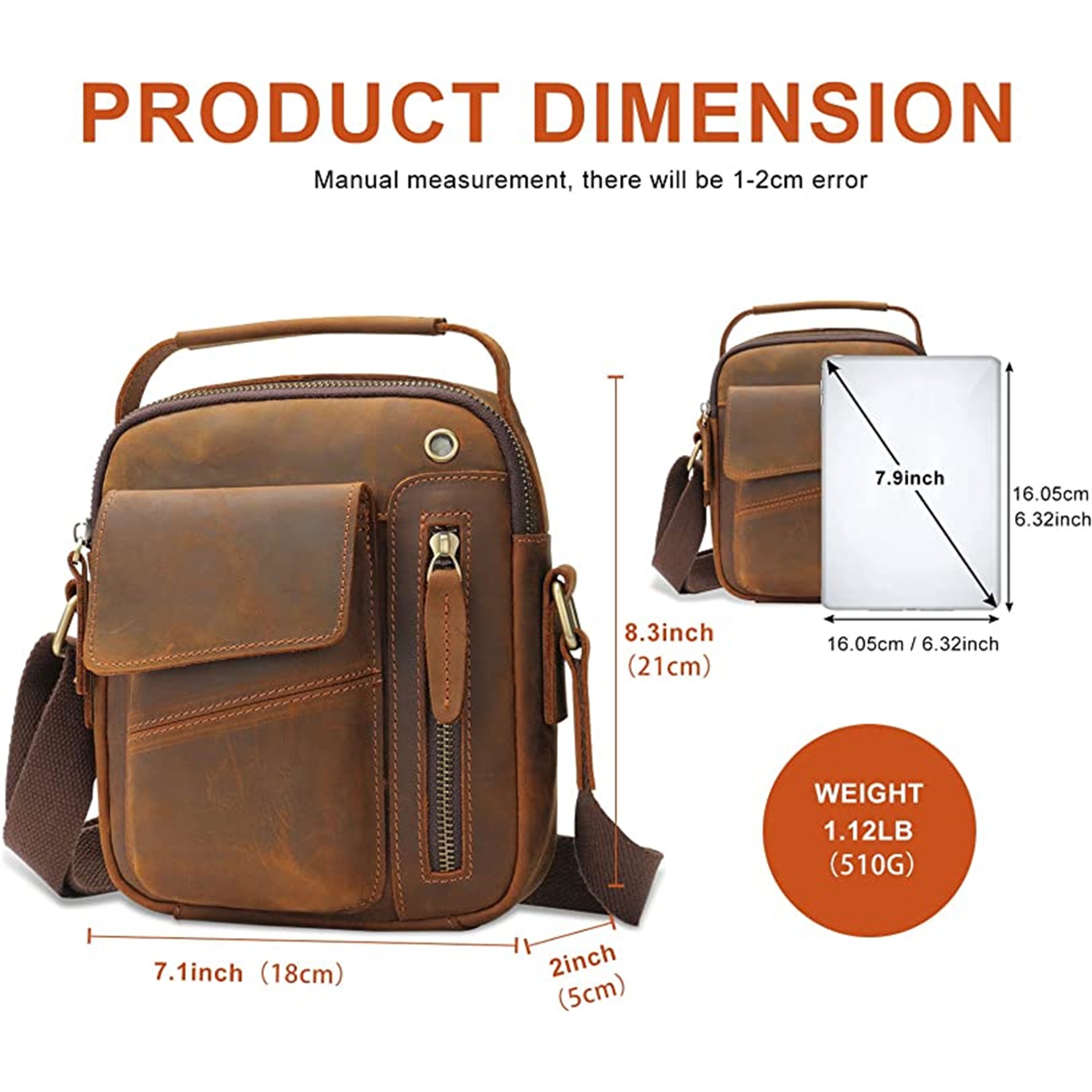 Genuine Leather Messenger Bag 6