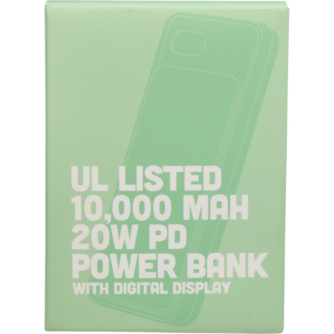 UL Listed 10000 mAh 20W Digital Display PowerBank 56