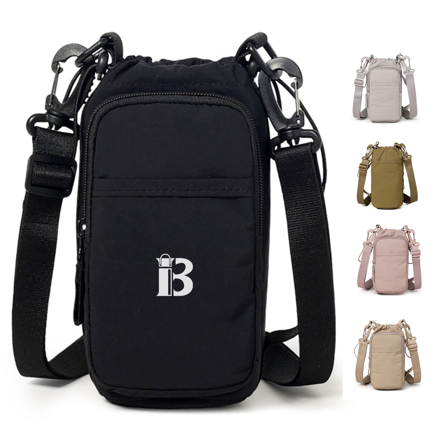Nylon Outdoor Water Bottle Carrier Bag w/ Phone Pocket 3