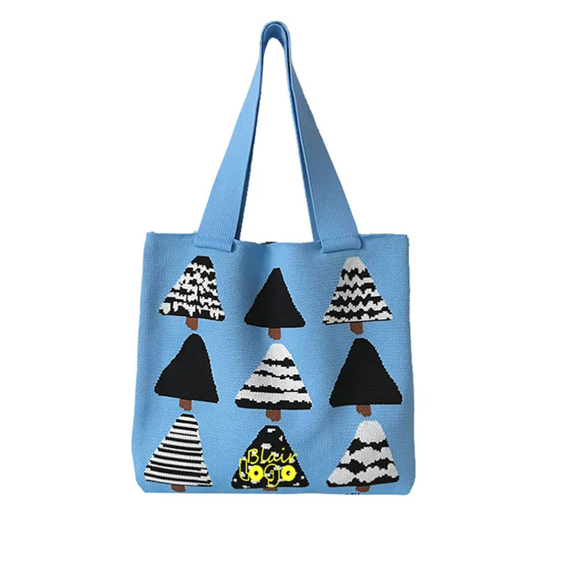 Christmas Tree Knitted Casual Tote, custom tote bag with logo imprint 3