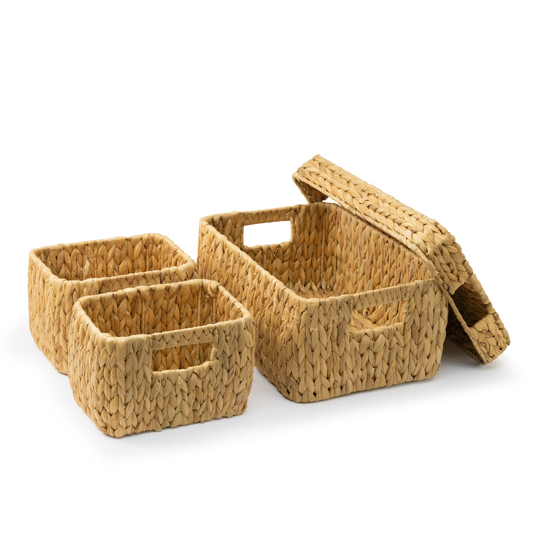 Water Hyacinth Storage Baskets with Lid 3