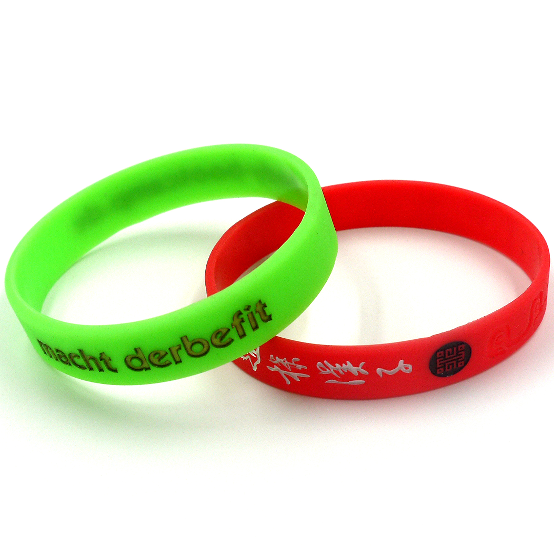 Debossed & Color Filled Silicone Bracelets: 12mm 6