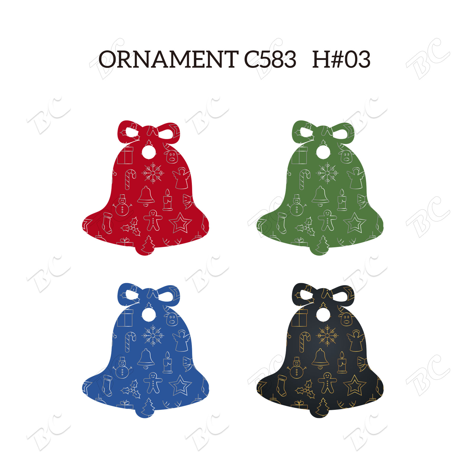 Free Shipping Full Color Christmas Ornament - Bell 56
