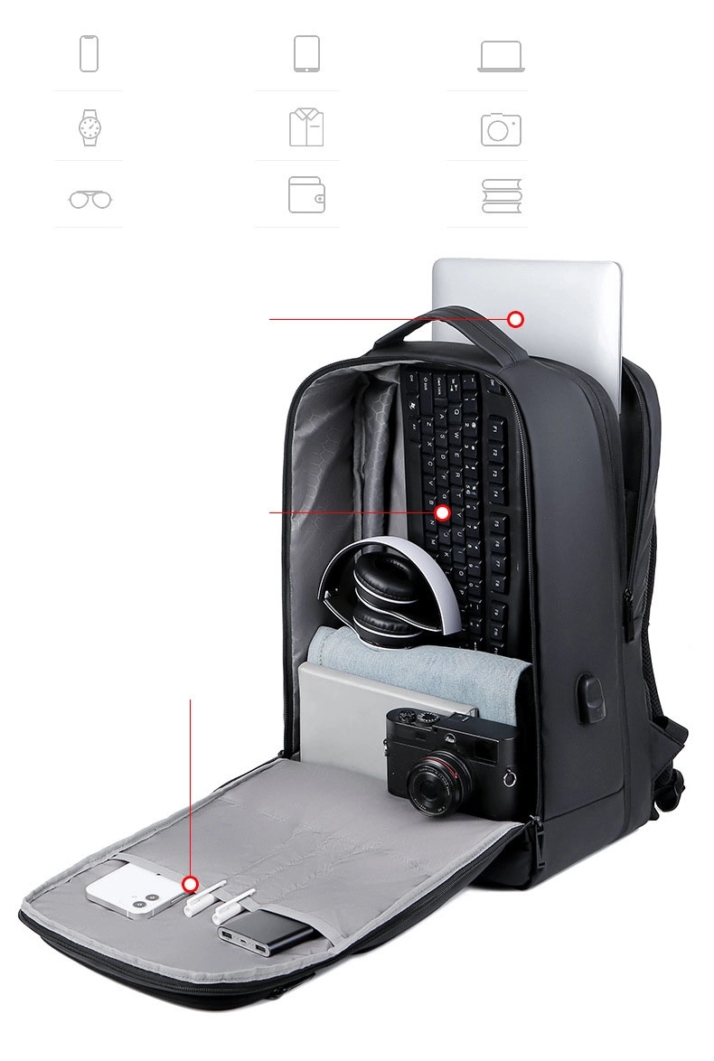 Customed Expandable Backpacks with USB Charging Port 9