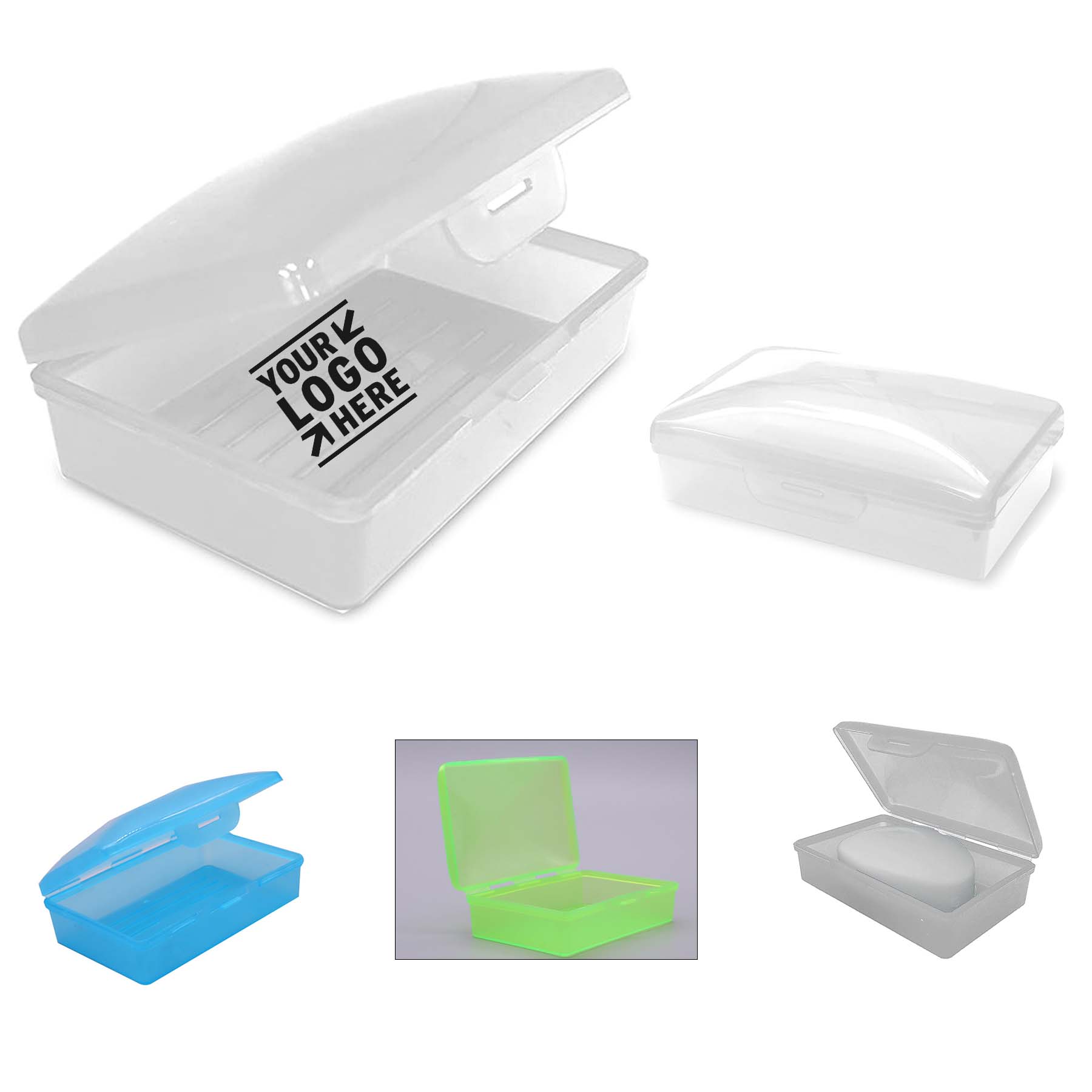 Clear White Comb Outdoor Travel Soap Box with lid 2