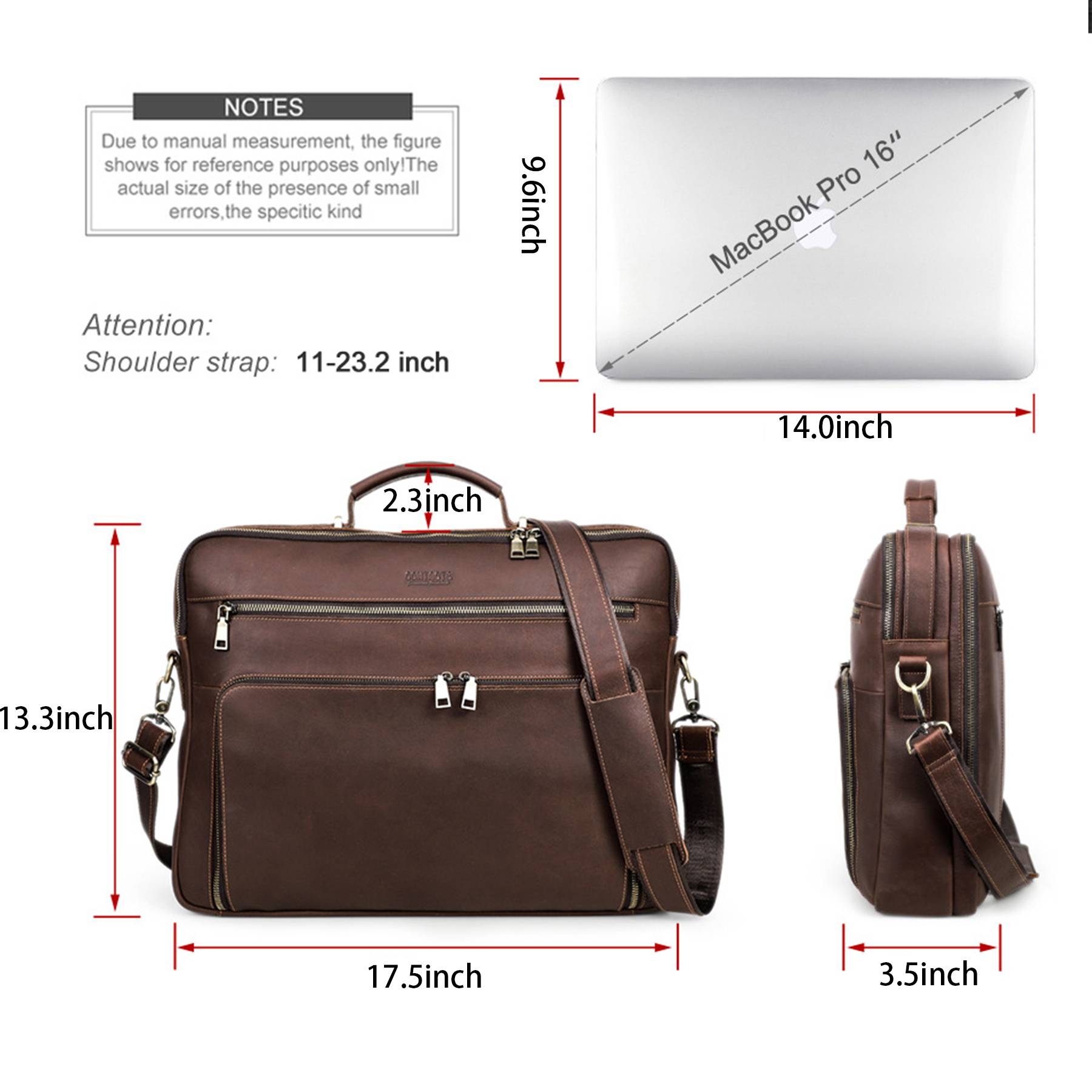 Genuine Leather lightweight Laptop Messenger Sleeves/Cases 2
