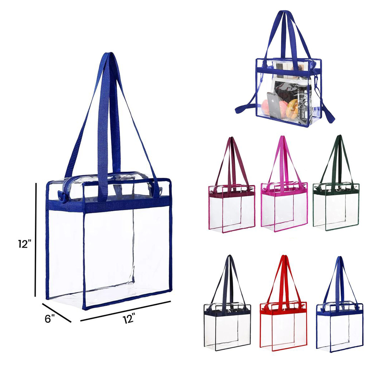 Clear Stadium Tote Bag W/ Crossbody Strap 9