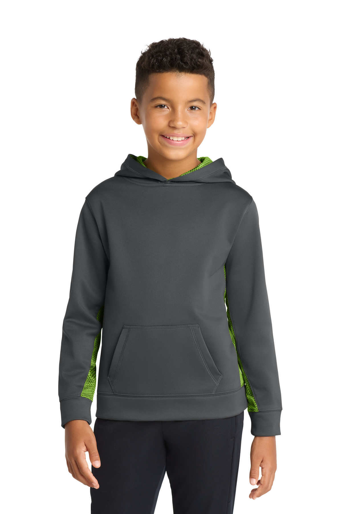 Sport-Tek Youth Sport-Wick CamoHex Fleece Colorblock Hooded Pullover. YST239 18