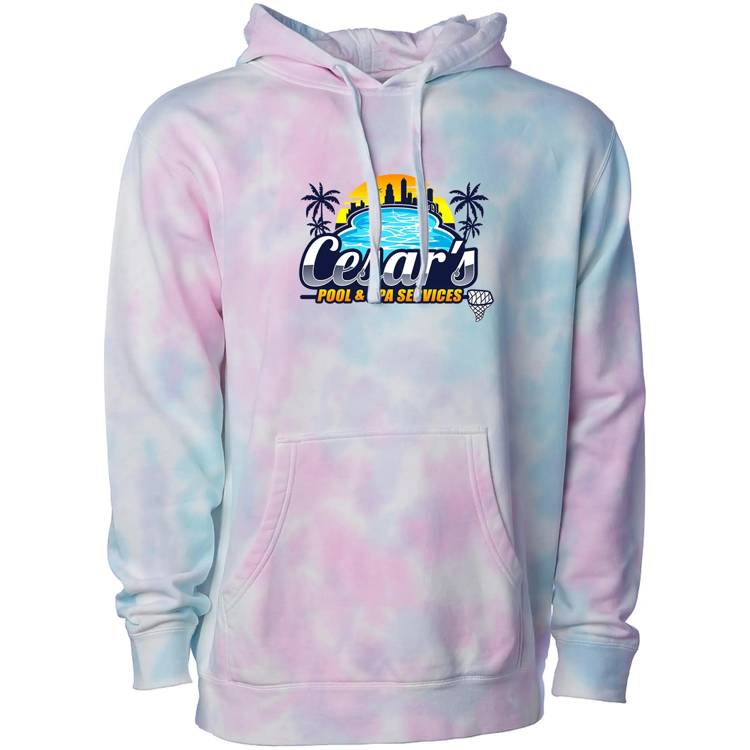 Unisex Midweight Pigment Tie Dyed Hooded Pullover 10