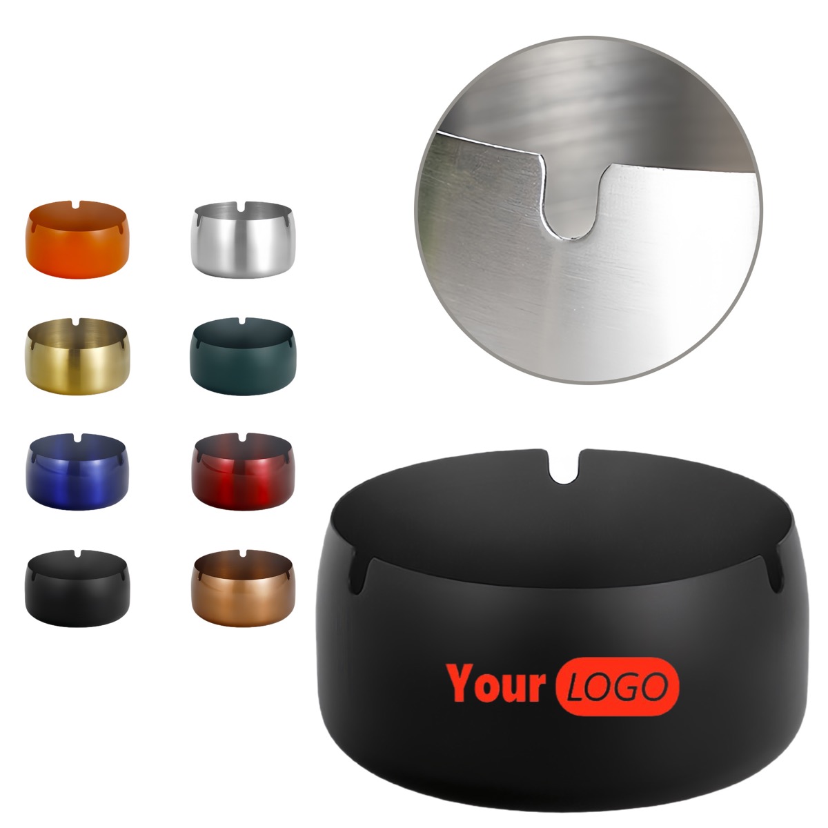 Dust-proof Drop-resistant Stainless Steel Ashtray 4
