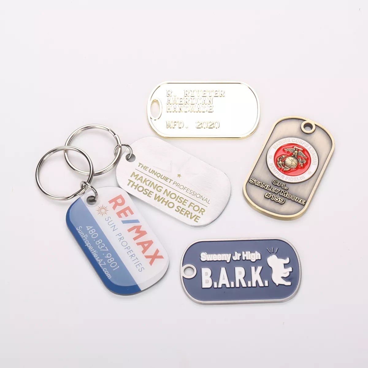 Custom Metal Dog Tag With Chains 6