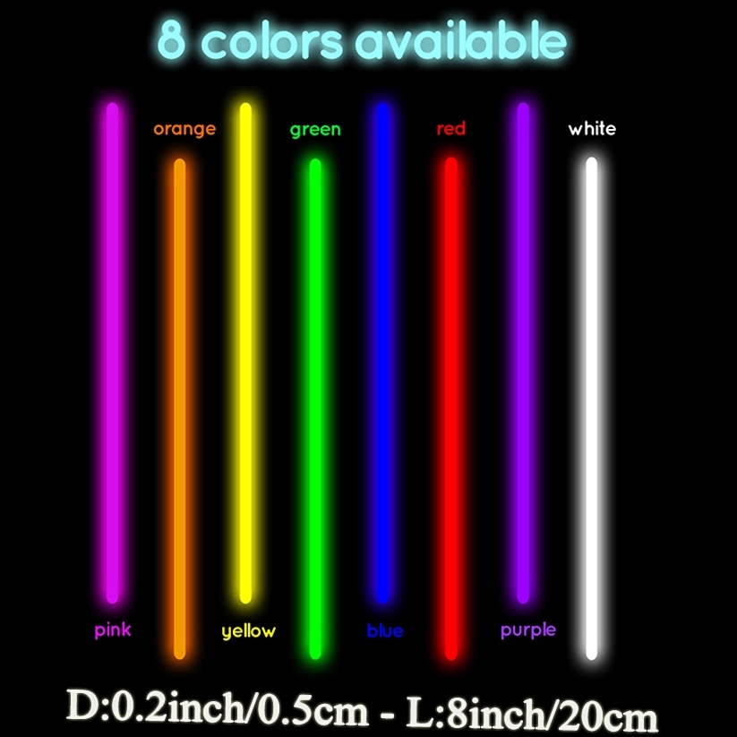 8 Inch Light Glow Stick For Concert Party Decorations 4