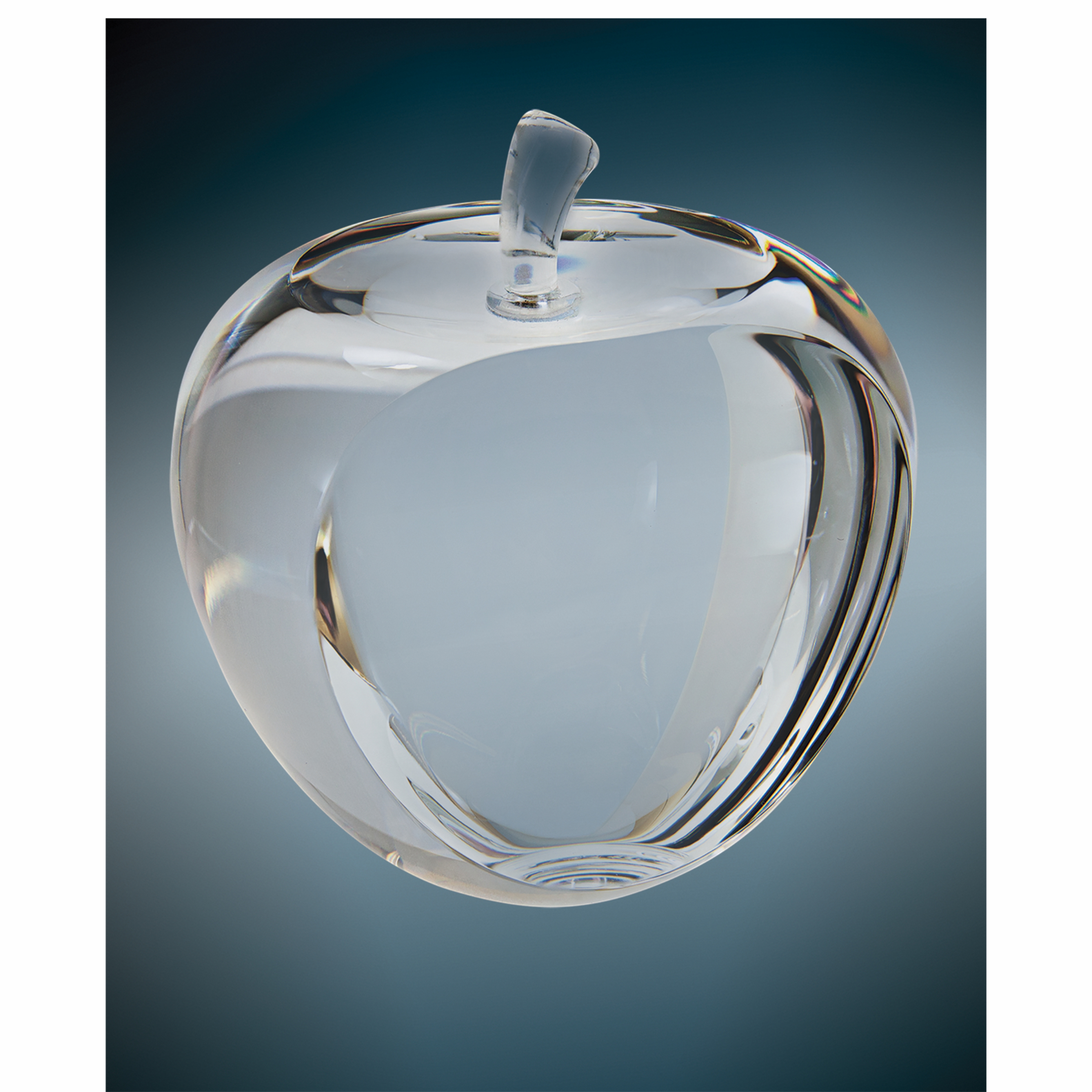 3 3/4" Crystal Apple with Flat Face Award 3