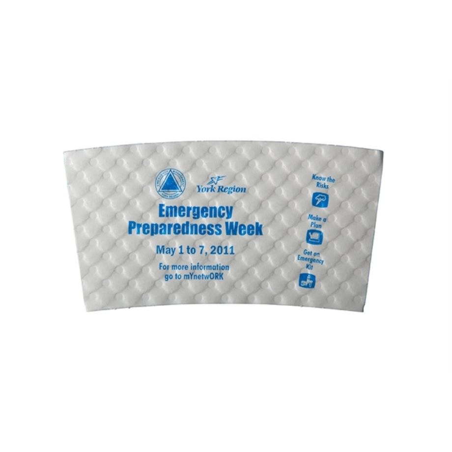 Disposable Dimpled White Coffee Sleeve for 12-24 oz. Cups 2