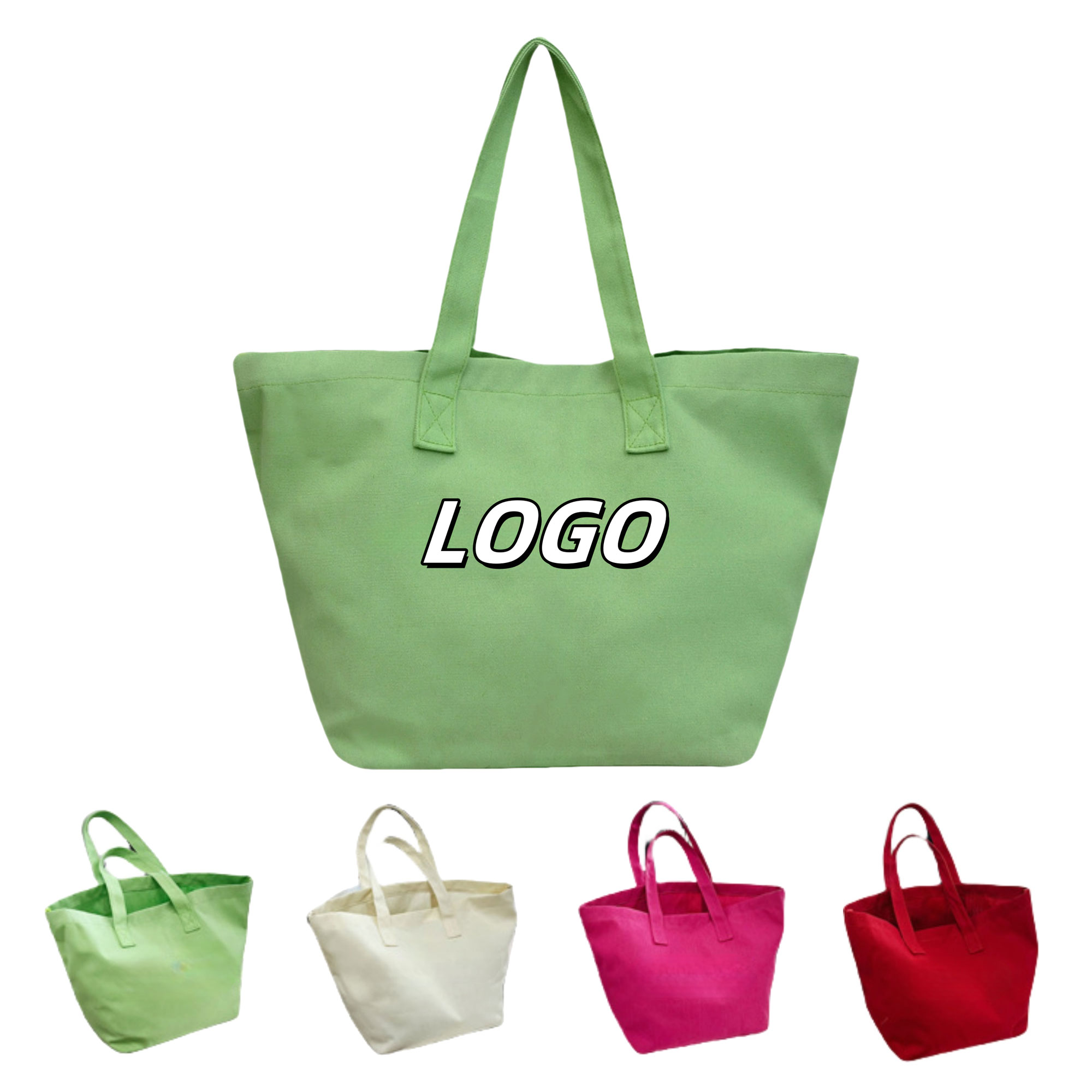 Cotton Canvas Grocery Tote Bag, custom tote bag with logo imprint 2