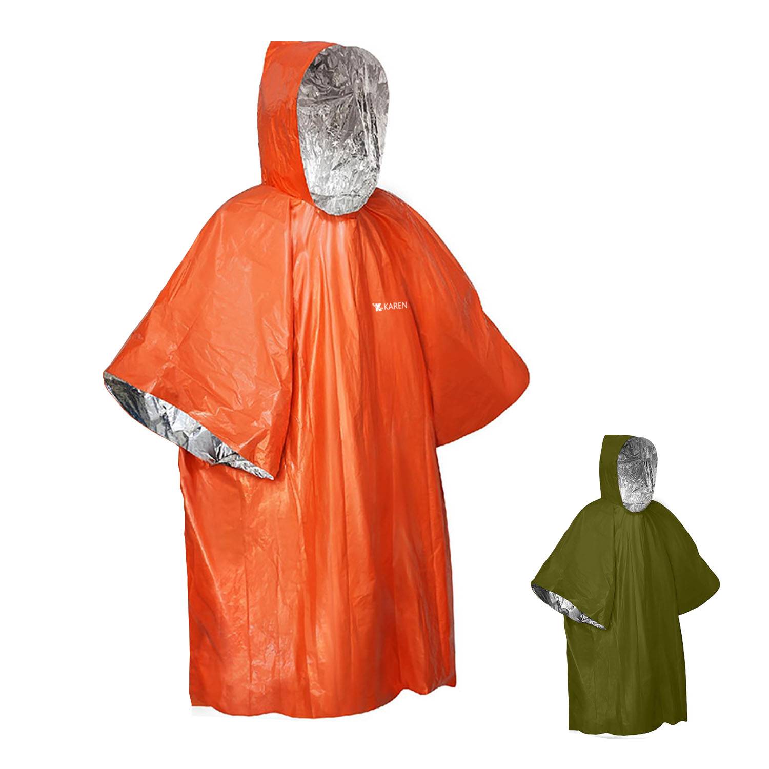 Lightweight Reusable PE Aluminum Plated Film Raincoat