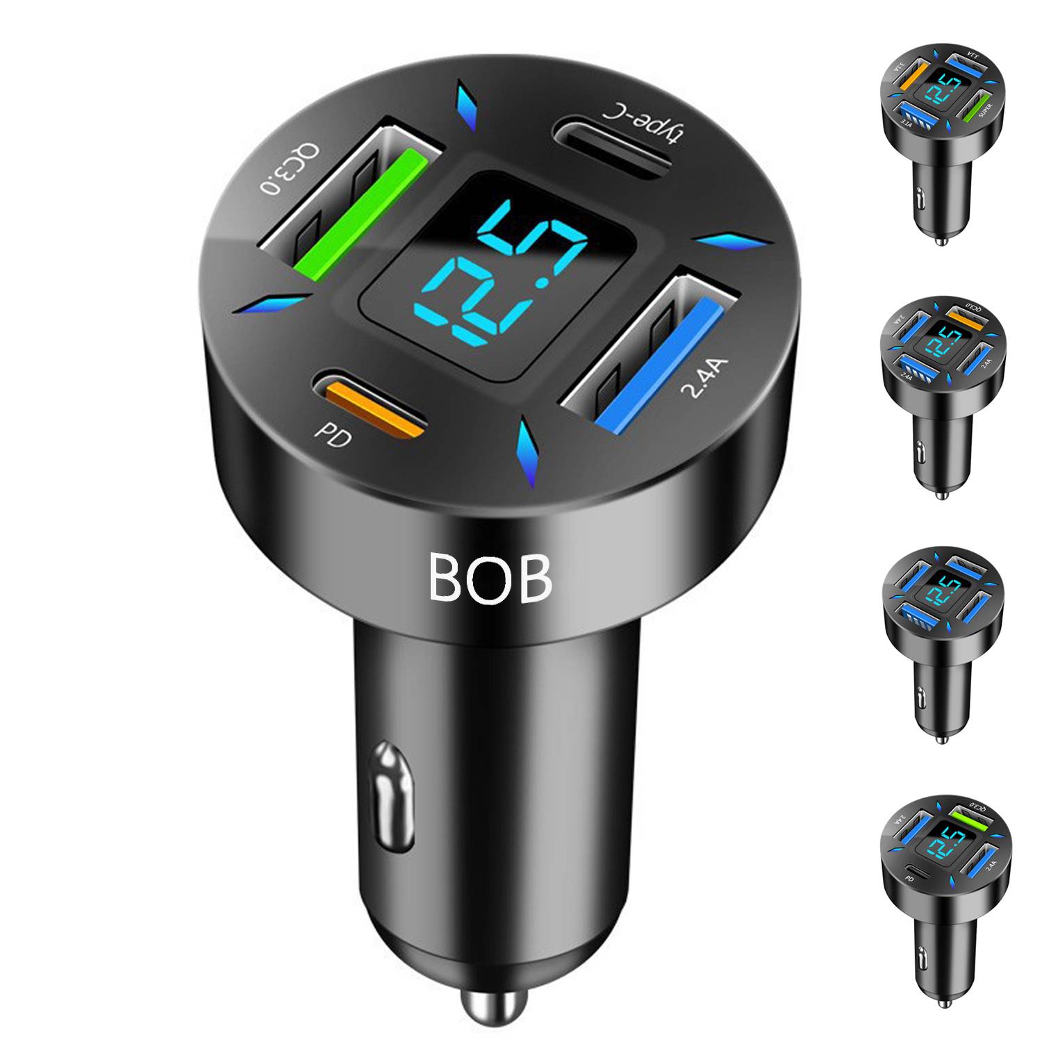 Four Port USB Car Charger to Charge Multiple Devices 4