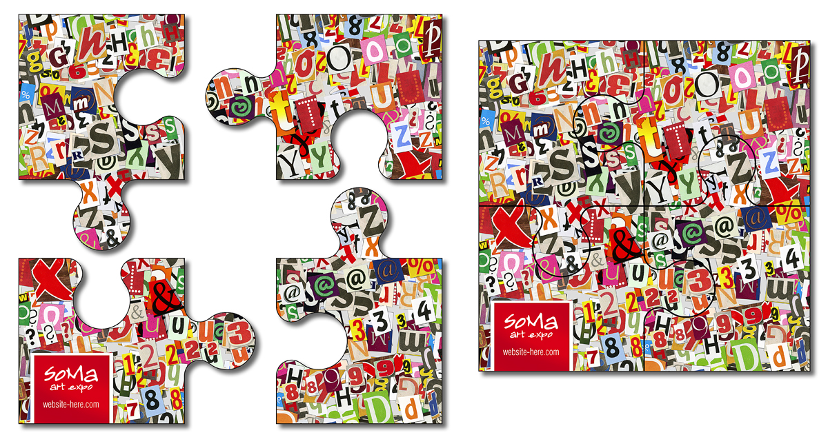 Magnet - 4 Piece Puzzle Shape (3.5x3.5) - 25 mil. 3