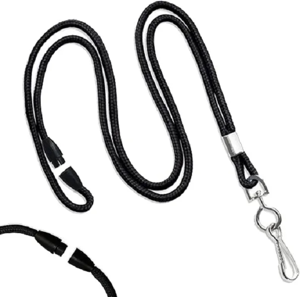 1/8" Round Braid Cord Breakaway Lanyard with Swivel J-Hook 6