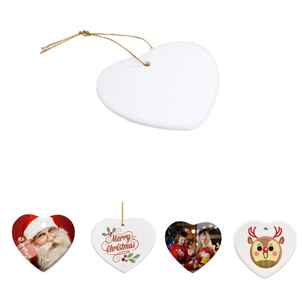 Heart Shape Ceramic Christmas Ornament 5