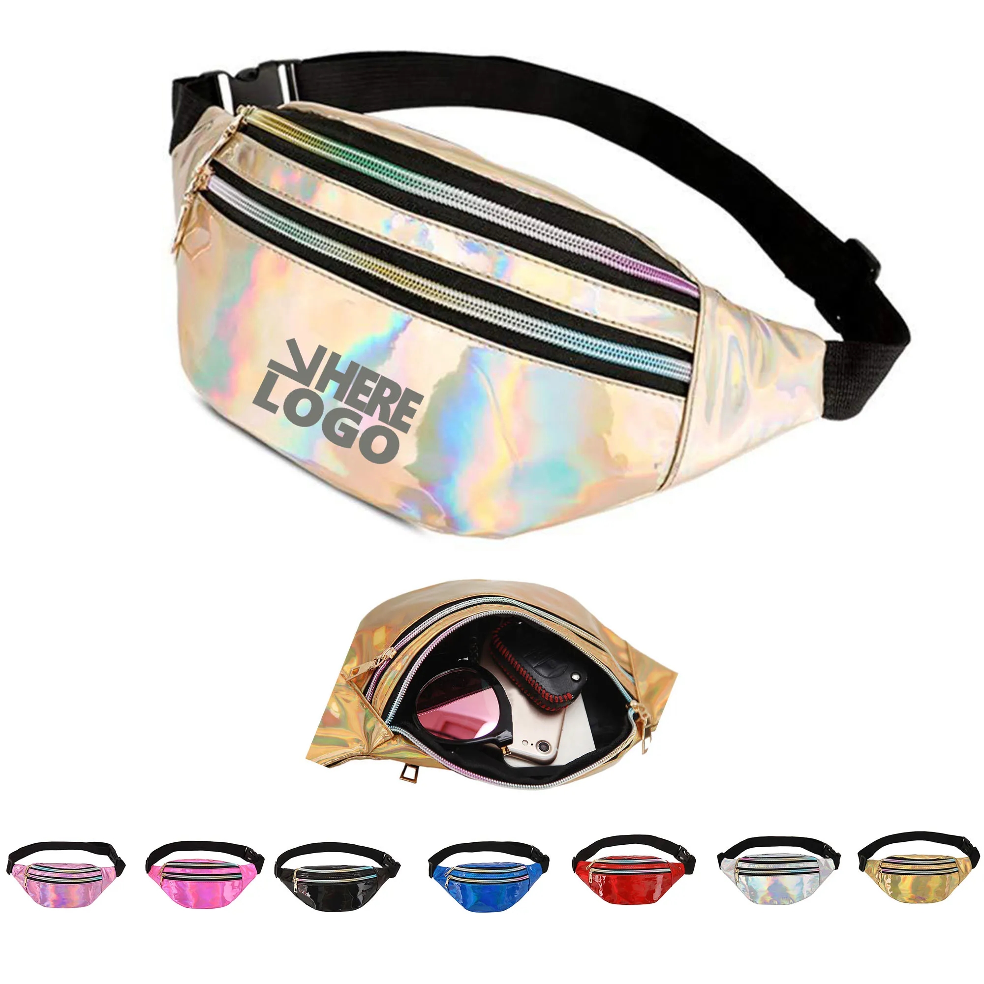 Holographic Silver Gold Cute Waist Bag 4