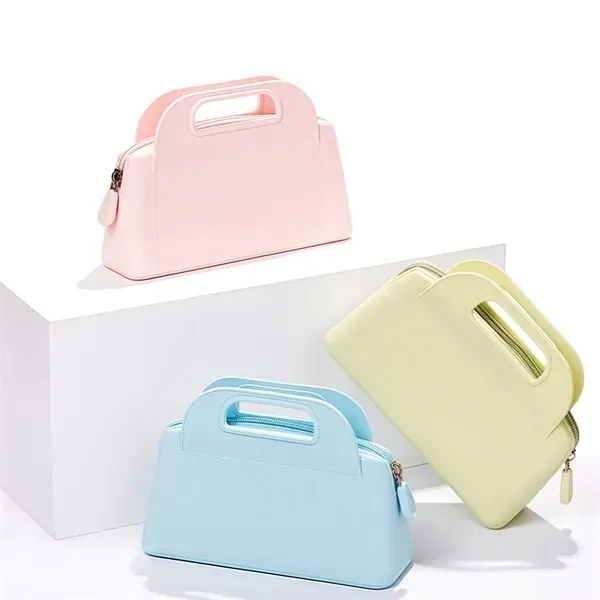 Compact Silicone Makeup Bag with Handle 12