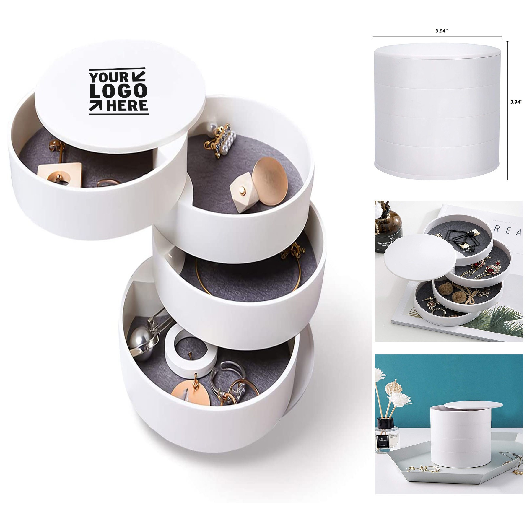 4 Layer Travel Jewelry Box Organizer Display Tray 2