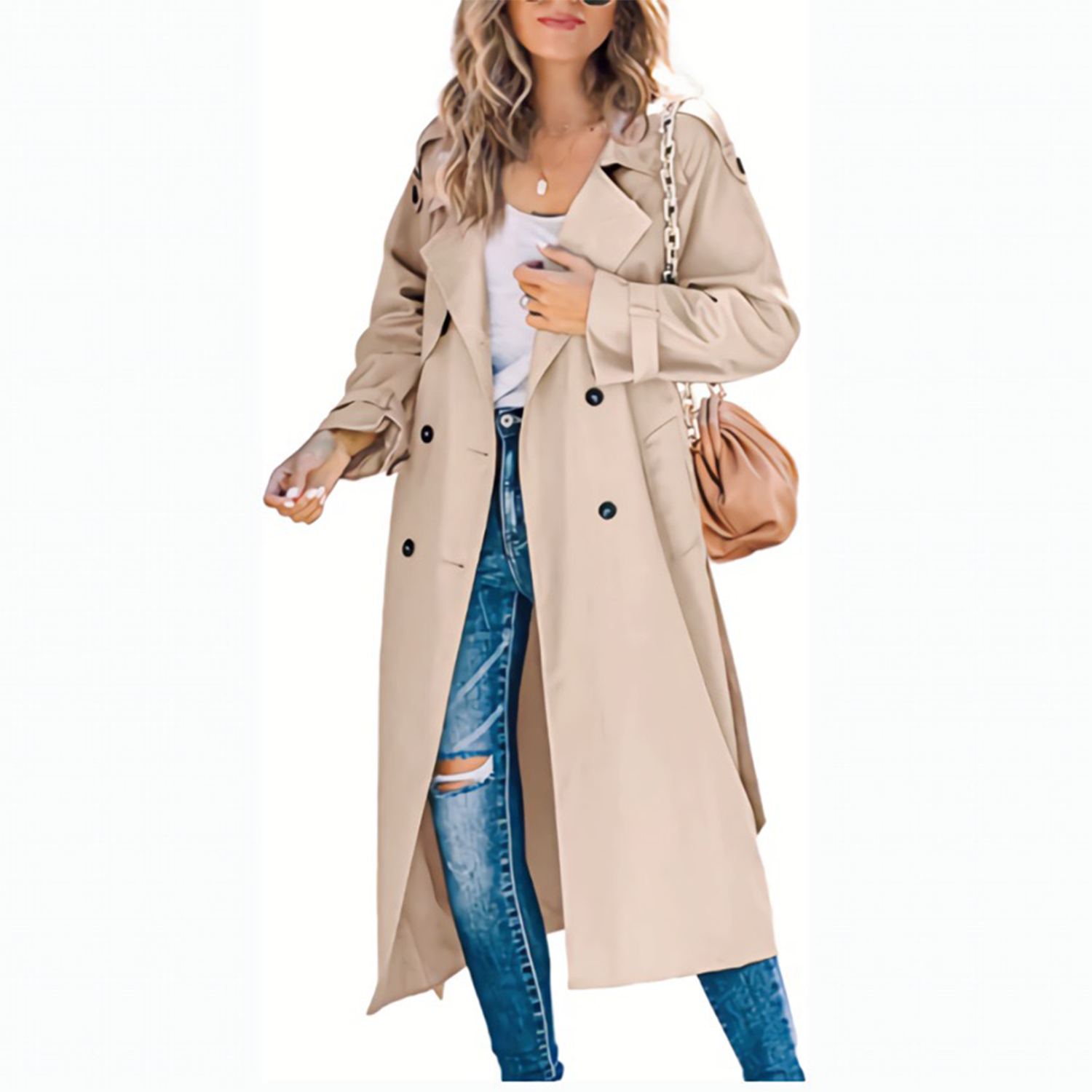 Women's Solid Color Long Coat 4