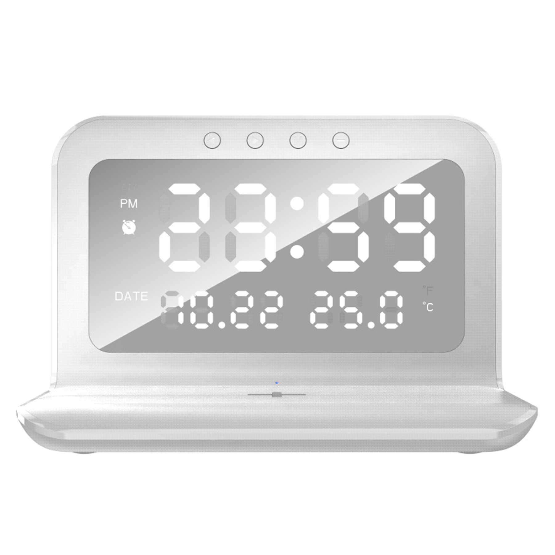 Digital Alarm Clock with Qi Wireless Charging 4