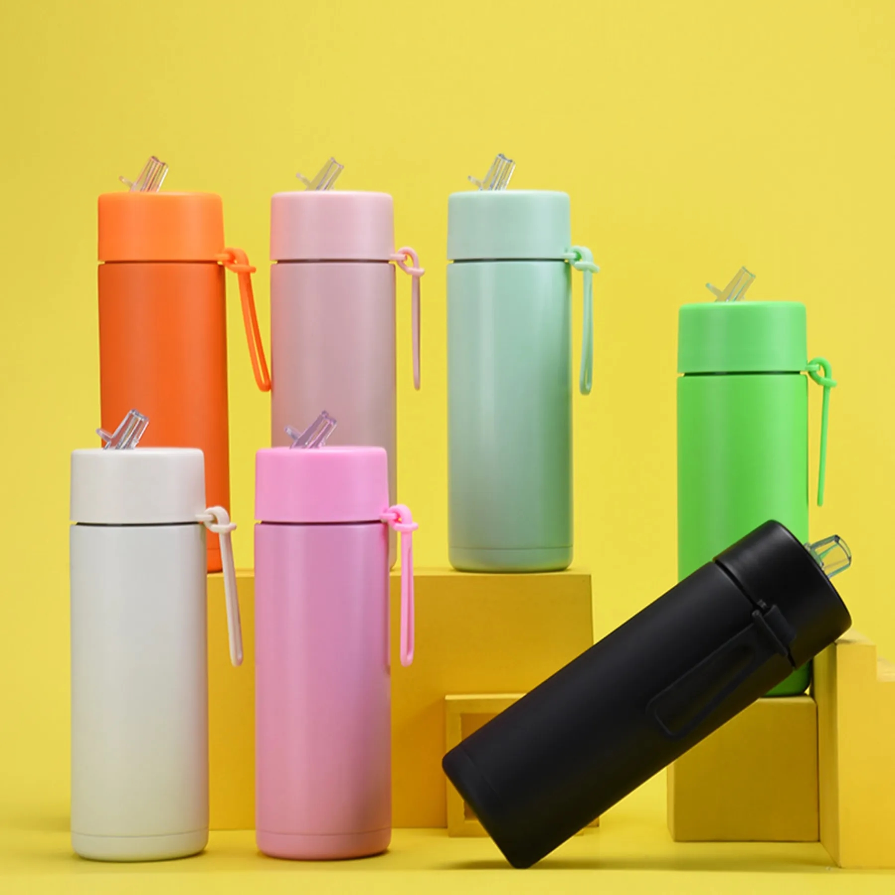 22 Oz. Stainless Steel Straw Cup with Silicone Strap 28