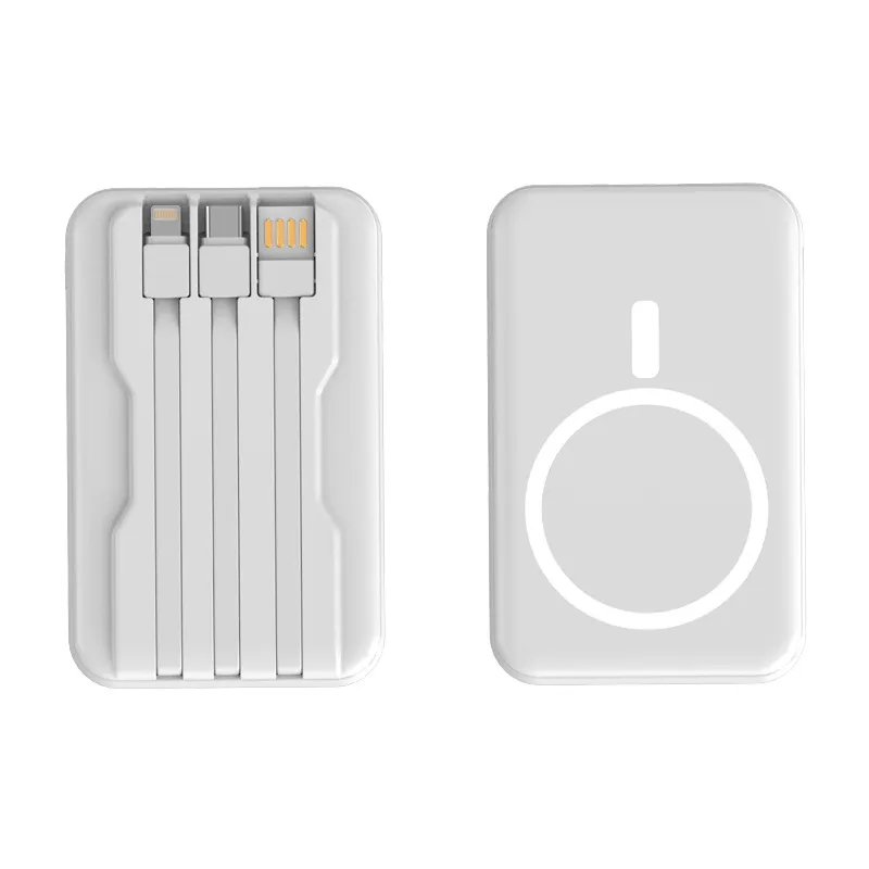 10000mAh Magnetic Power Bank w/ Cable & 15W Wireless Charger 2