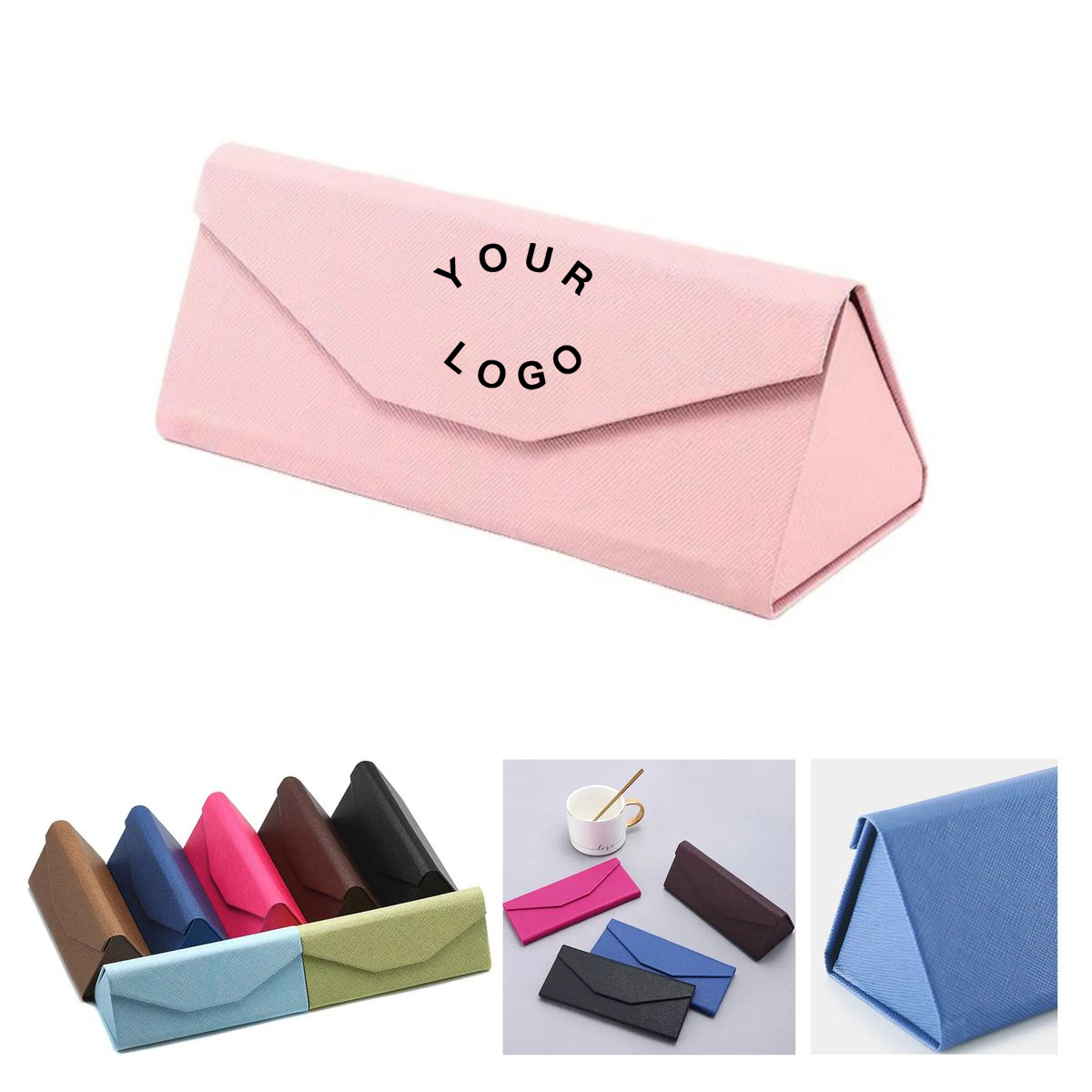 Hard Shell Metal Leather Eyeglass Case 2