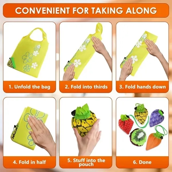 Reusable Foldable Strawberry Grocery Bags with Handle 14