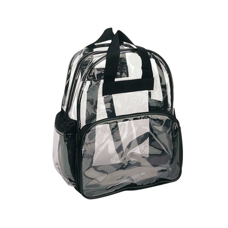 14" Clear Backpacks - Black Trim 2 Outside Pockets 2