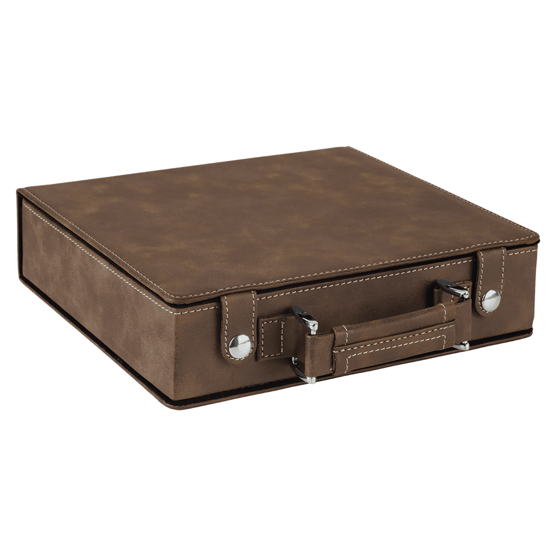 Rustic/Gold Leatherette 100 Chip Poker Set 2