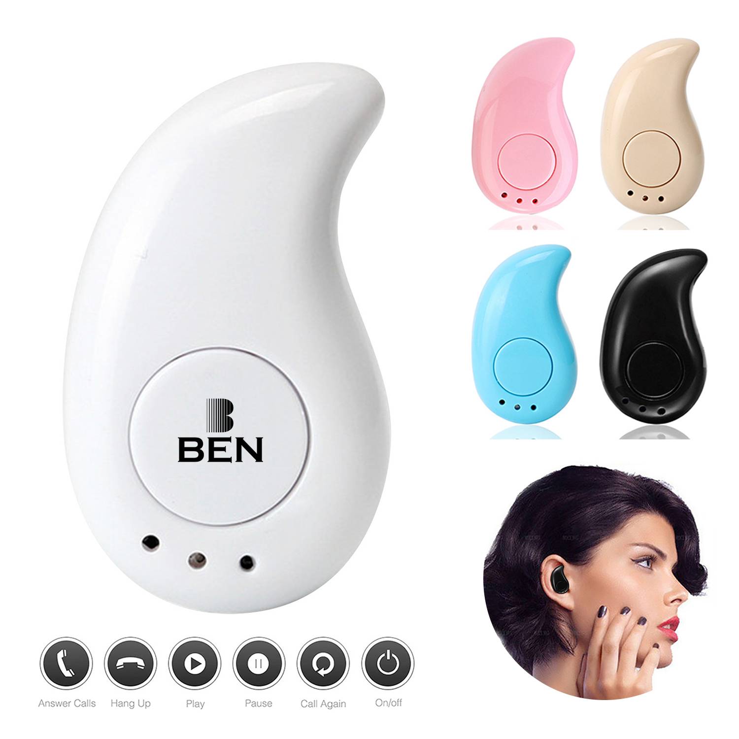 Mini wireless invisible bluetooth earphone 3