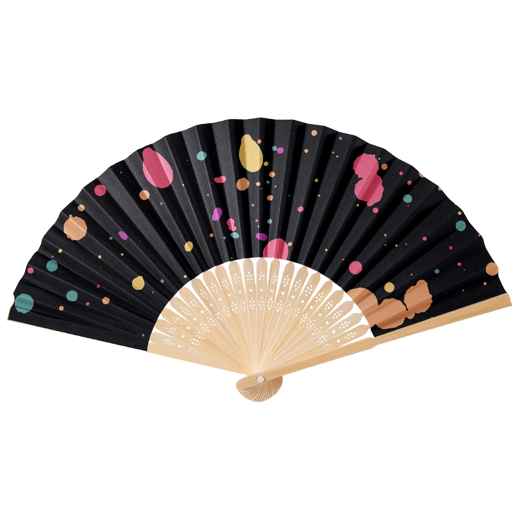 Full Color Foldable Bamboo Paper Hand Fan 2